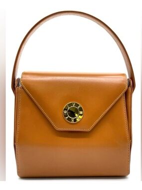 GIVENCHY Hand Bag Leather Camel Leather Gold Tone Hardware